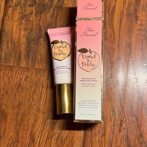 Too Faced Primed & Peachy Matte Primer - Pink and Gold